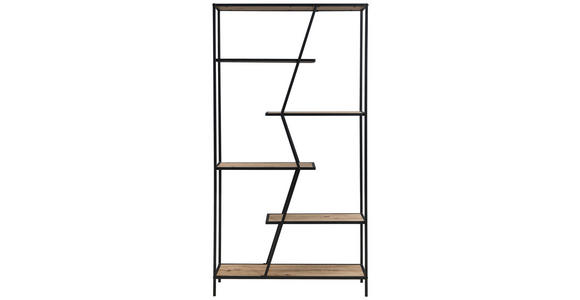 REGAL Schwarz, Eiche Artisan  - Schwarz/Eiche Artisan, Trend, Holzwerkstoff/Metall (93/180/28cm) - Carryhome