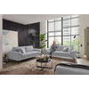 2,5-SITZER in Flachgewebe Hellgrau  - Hellgrau/Schwarz, Design, Textil/Metall (206/86/97cm) - Pure Home Lifestyle