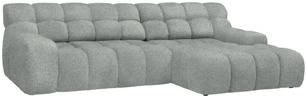 Ecksofa inkl. Funktion Salbeigrün Webstoff  - Salbeigrün/Schwarz, MODERN, Kunststoff/Textil (297/180cm) - Welnova