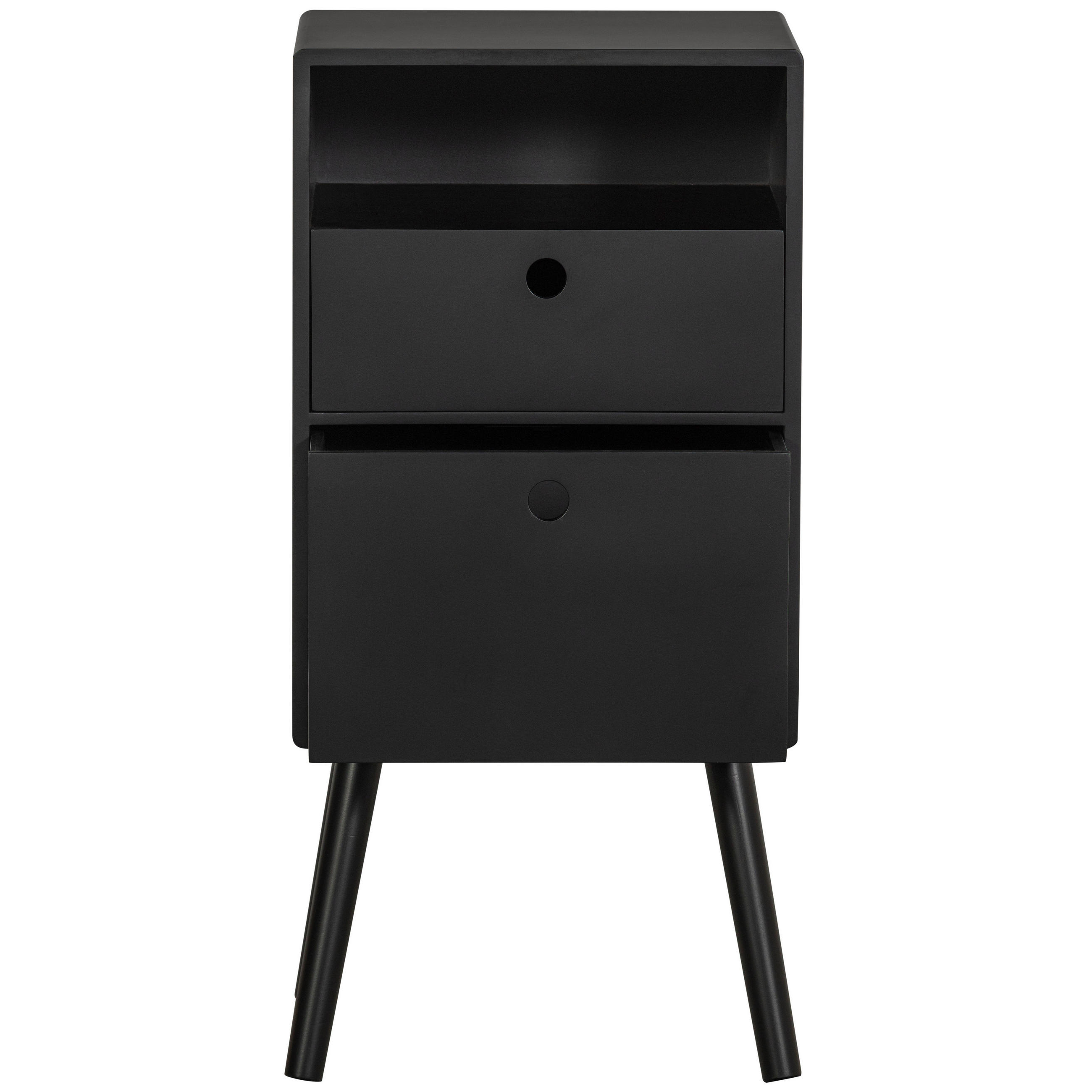 NACHTTISCH  in Schwarz  - Schwarz, Design, Holzwerkstoff (36/30/75cm) - Livetastic