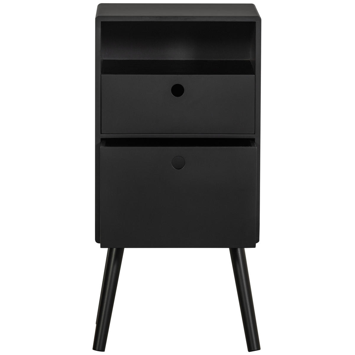 NACHTTISCH  - Schwarz, Design, Holzwerkstoff (36/30/75cm) - Livetastic
