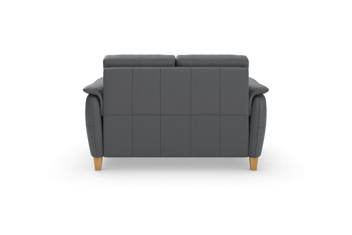 2-SITZER-SOFA PALMERA E Schwarz Echtleder  - Eichefarben/Schwarz, Basics, Leder/Holz (149/89/89cm) - Sit & More