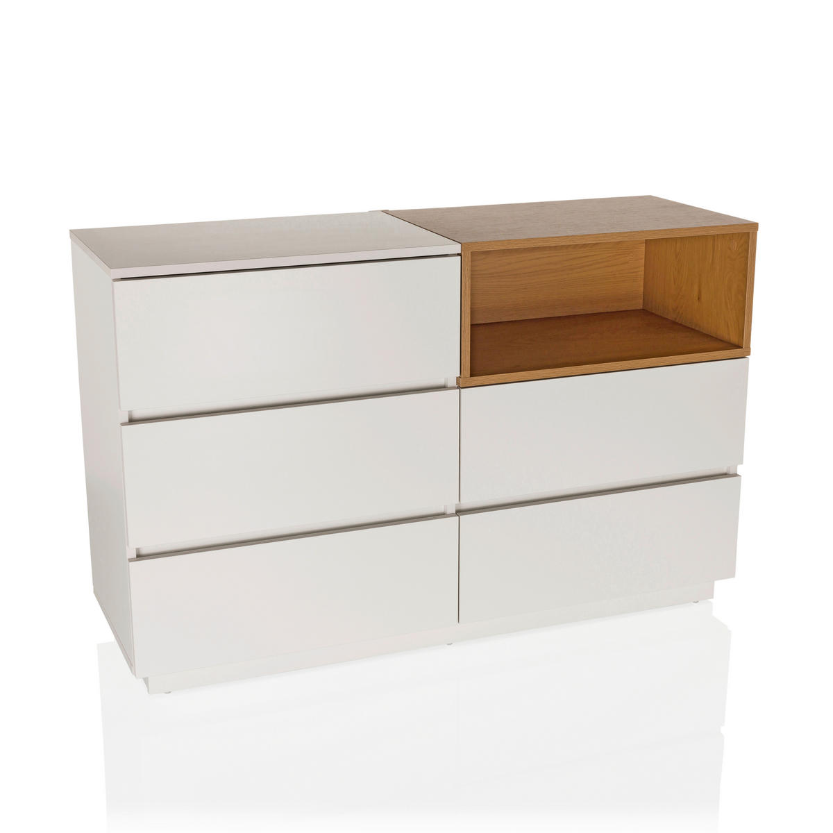 SIDEBOARD  in 120/76/40 cm  - Eichefarben/Weiß, MODERN, Holzwerkstoff (120/76/40cm) - MID.YOU