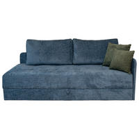 LIEGE in Velours Blau  - Blau/Schwarz, Konventionell, Kunststoff/Textil (205/80/95cm) - Xora