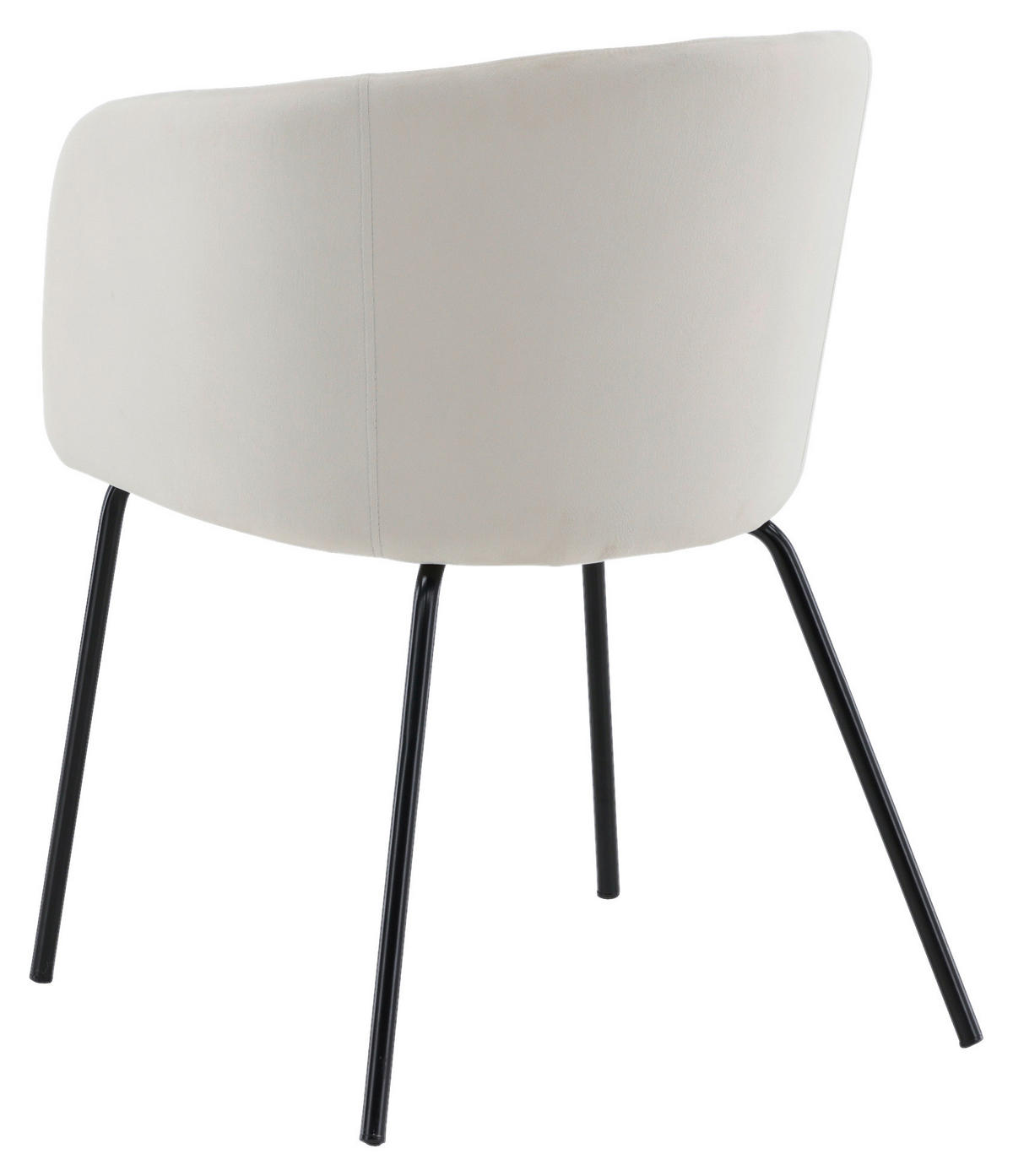 STUHL  in Eisen Samt Metall, Textil  - Beige/Schwarz, Design, Holz/Textil (55/78/55cm) - Livetastic
