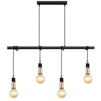 HÄNGELEUCHTE 100/6/120 cm    - Messingfarben/Schwarz, Basics, Metall (100/6/120cm) - Globo