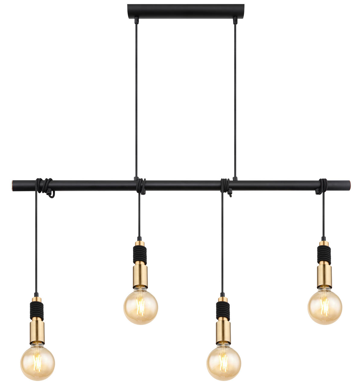 HÄNGELEUCHTE 100/6/120 cm    - Messingfarben/Schwarz, Basics, Metall (100/6/120cm) - Globo