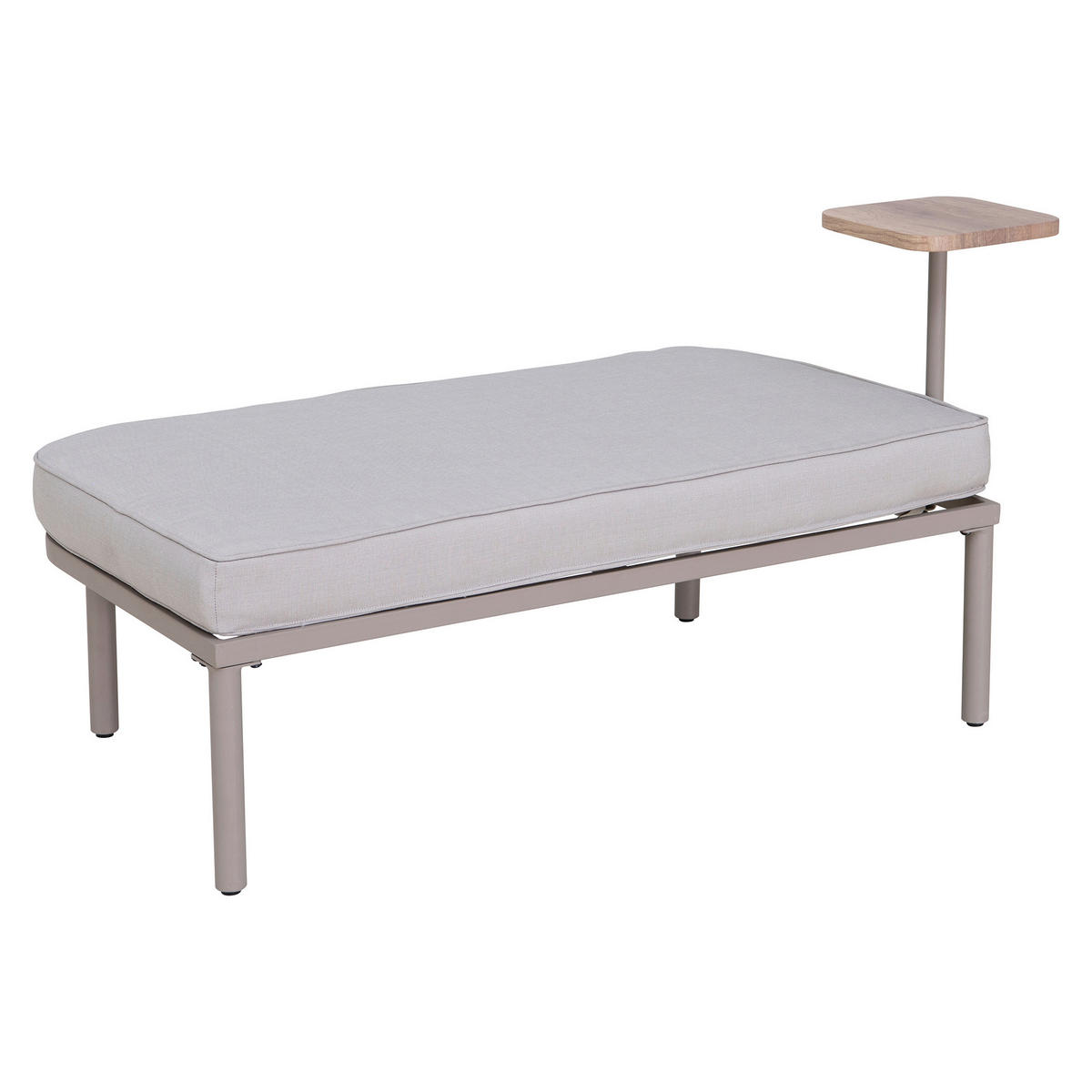 DOPPELLIEGE 142/82/128 cm Rattan  - Naturfarben/Grau, Basics, Holz/Kunststoff (142/82/128cm) - Modante