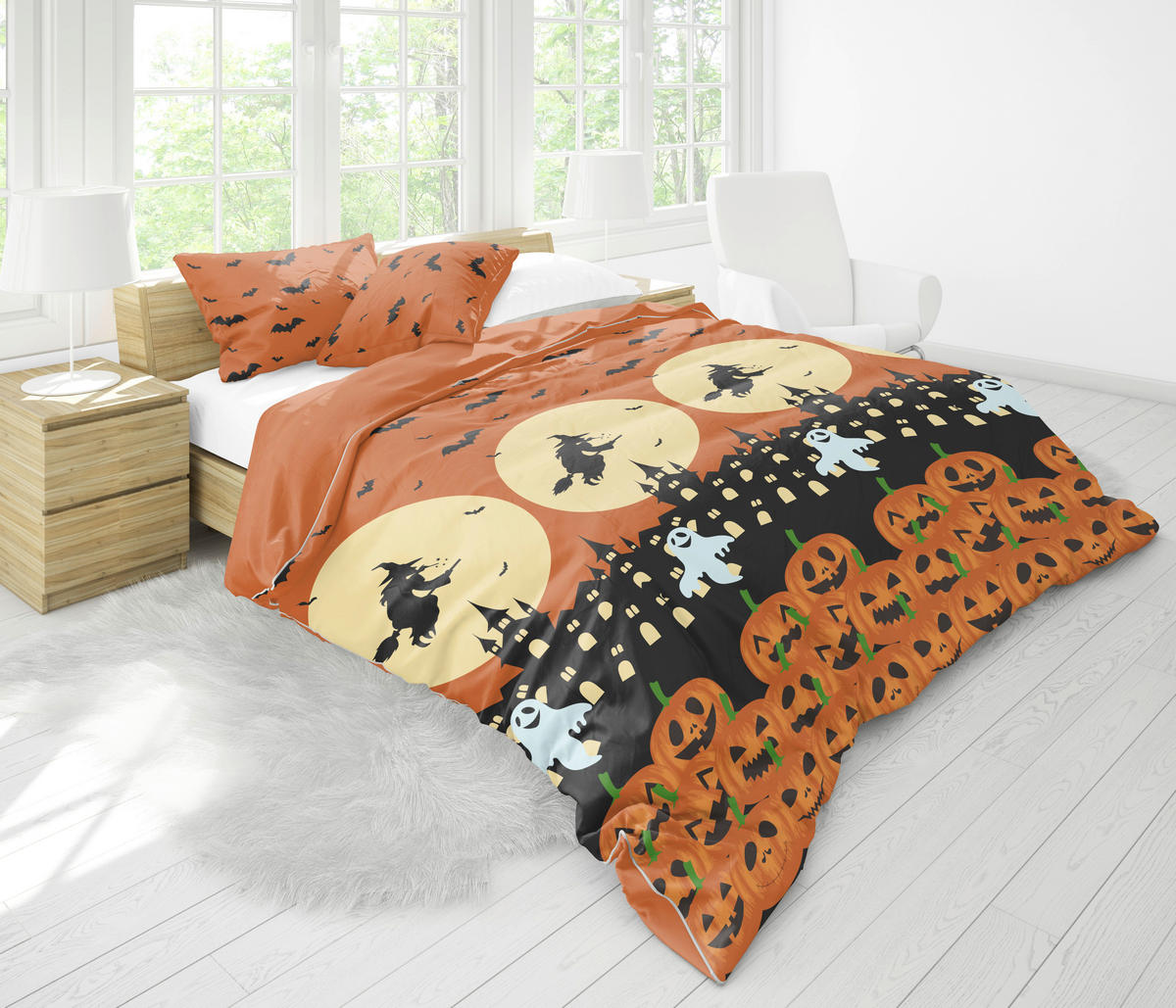 ÁGYNEMŰHUZAT-GARNITÚRA  - sárga/fekete, Basics, textil (140/200cm)