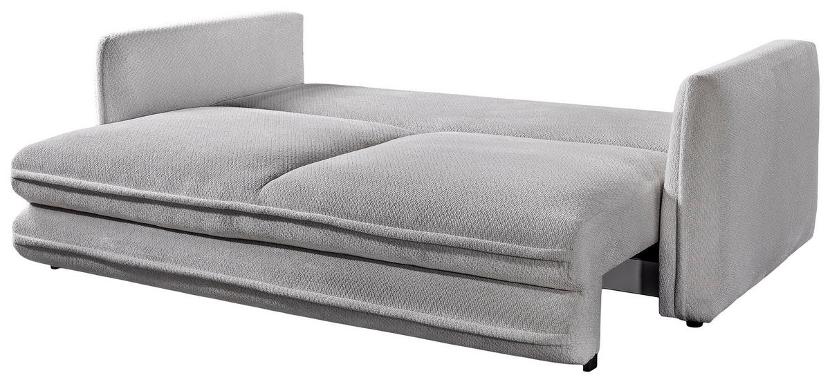 SCHLAFSOFA  mit Liegefunktion, Rücken echt Struktur Grau  - Schwarz/Grau, KONVENTIONELL, Kunststoff/Textil (237/94/117cm) - Carryhome