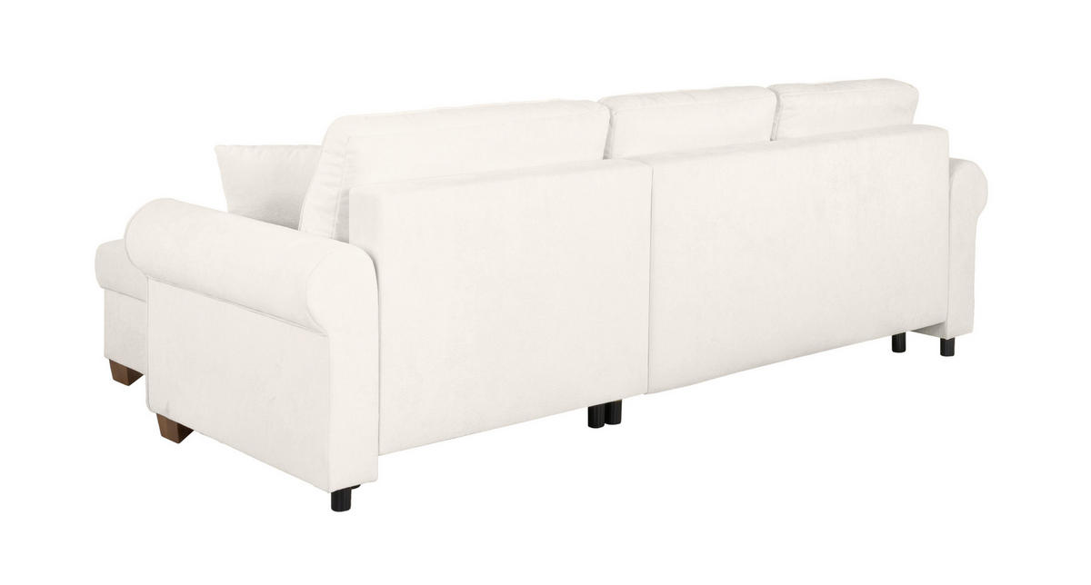 ECKSOFA in Creme  - Buchefarben/Creme, Design, Holz/Textil (266/161cm) - MID.YOU