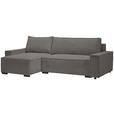 ECKSOFA in Cord, Webstoff Braun  - Schwarz/Braun, MODERN, Holz/Textil (157/265cm) - Carryhome