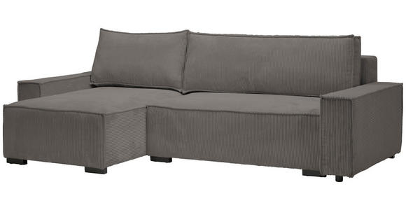 ECKSOFA in Cord, Webstoff Braun  - Schwarz/Braun, MODERN, Holz/Textil (157/265cm) - Carryhome