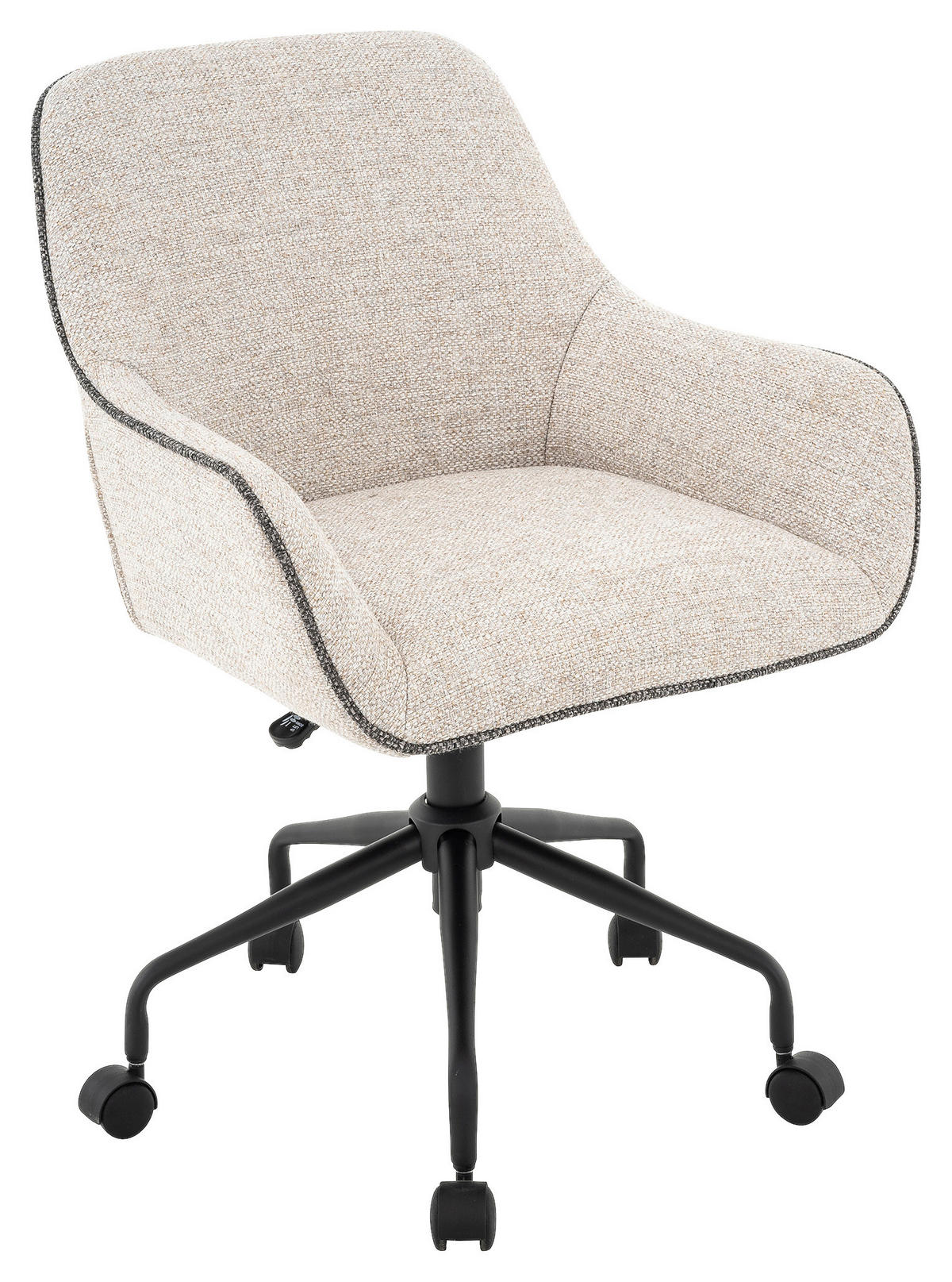 DREHSTUHL Webstoff Grau, Schwarz, Beige  - Beige/Schwarz, KONVENTIONELL, Kunststoff/Textil (61/83/91/58cm) - Venda