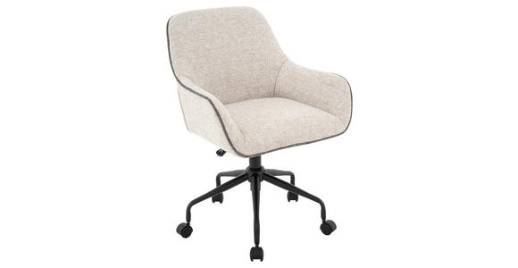 DREHSTUHL Webstoff Grau, Schwarz, Beige - Beige/Schwarz, KONVENTIONELL, Kunststoff/Textil (61/83/91/58cm) - Venda