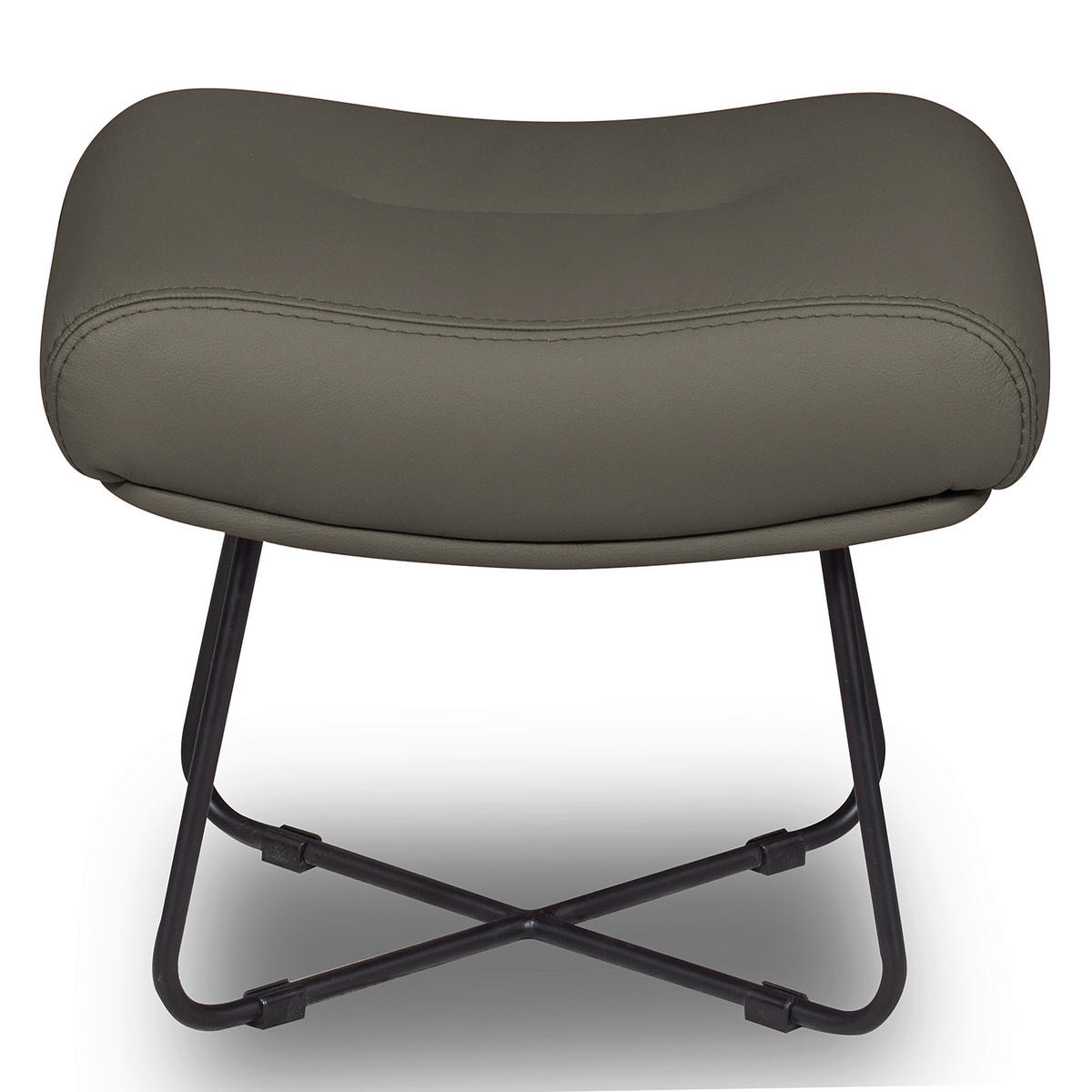 SESSELSET Echtleder Schlammfarben  - Schlammfarben/Schwarz, Design, Leder/Metall (67/87/74cm) - Livetastic