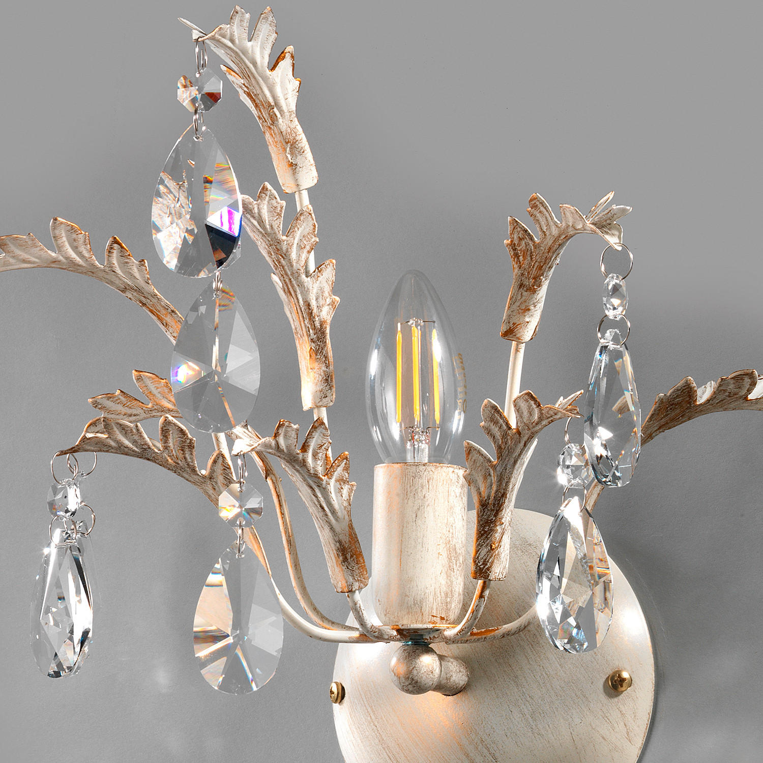WANDLEUCHTE 30/25 cm   - Weiß, KONVENTIONELL, Glas/Metall (30/25cm)