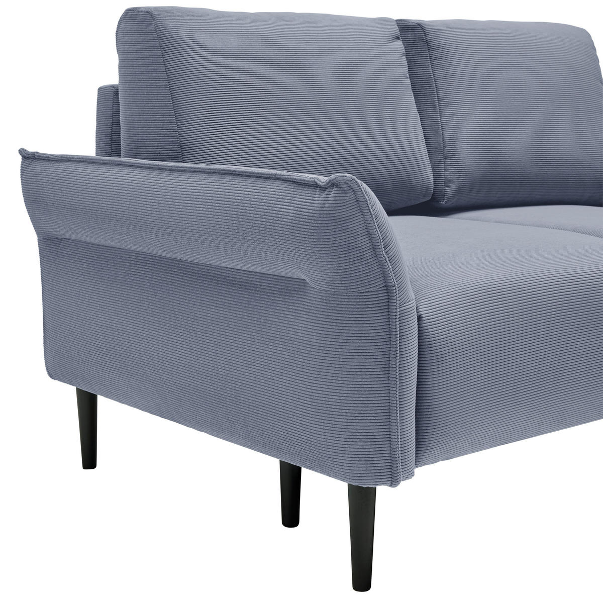 2-SITZER-SOFA Cord Blaugrau  - Blaugrau/Schwarz, Modern, Holz/Textil (150/85/92cm) - MID.YOU