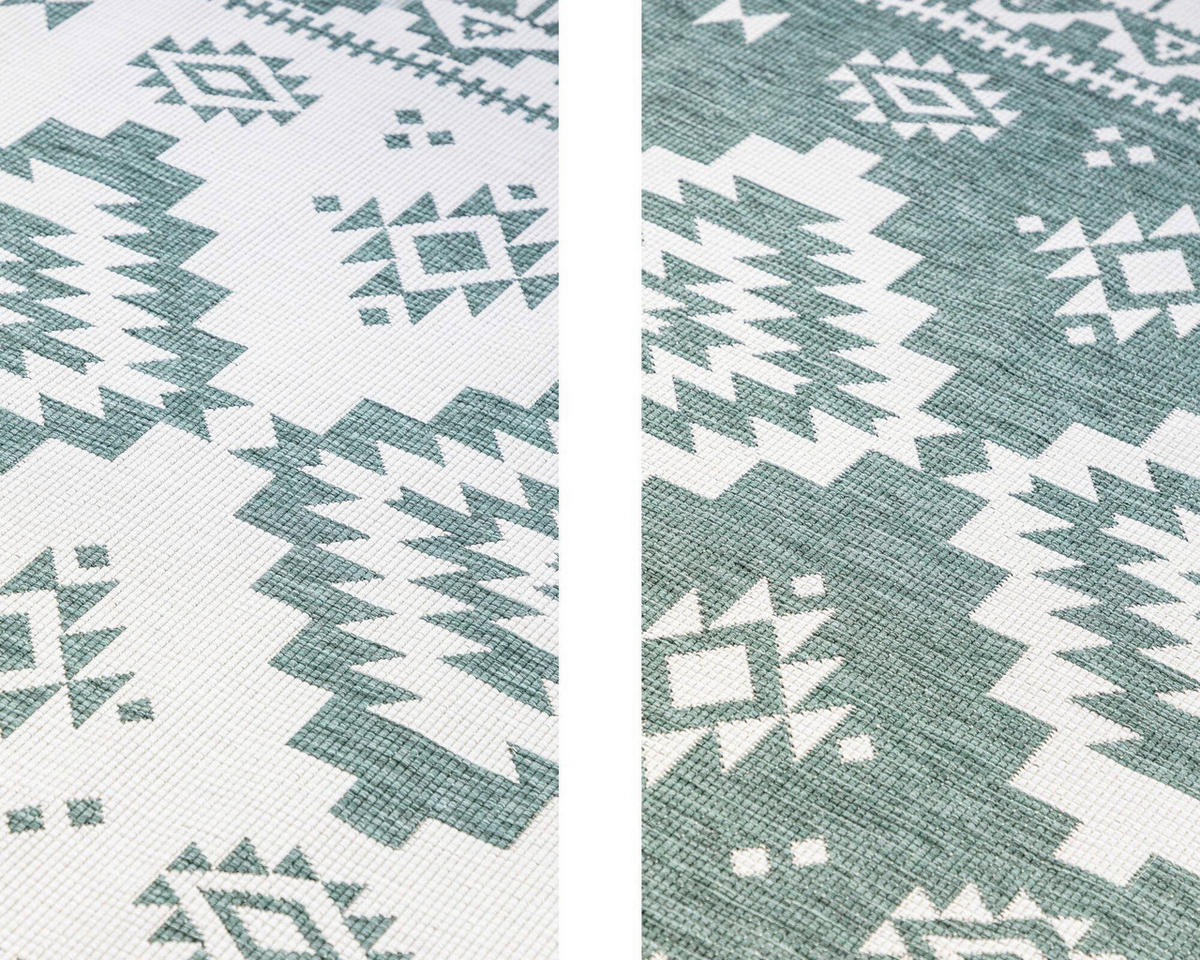 OUTDOORTEPPICH 160/230 cm Gemini Grün, Weiß  - Weiß/Grün, Design, Kunststoff/Textil (160/230cm) - Elle Decoration