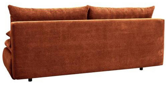 SCHLAFSOFA in Webstoff, Plüsch Rostfarben  - Rostfarben/Schwarz, KONVENTIONELL, Textil (203/72-96/98cm) - Novel