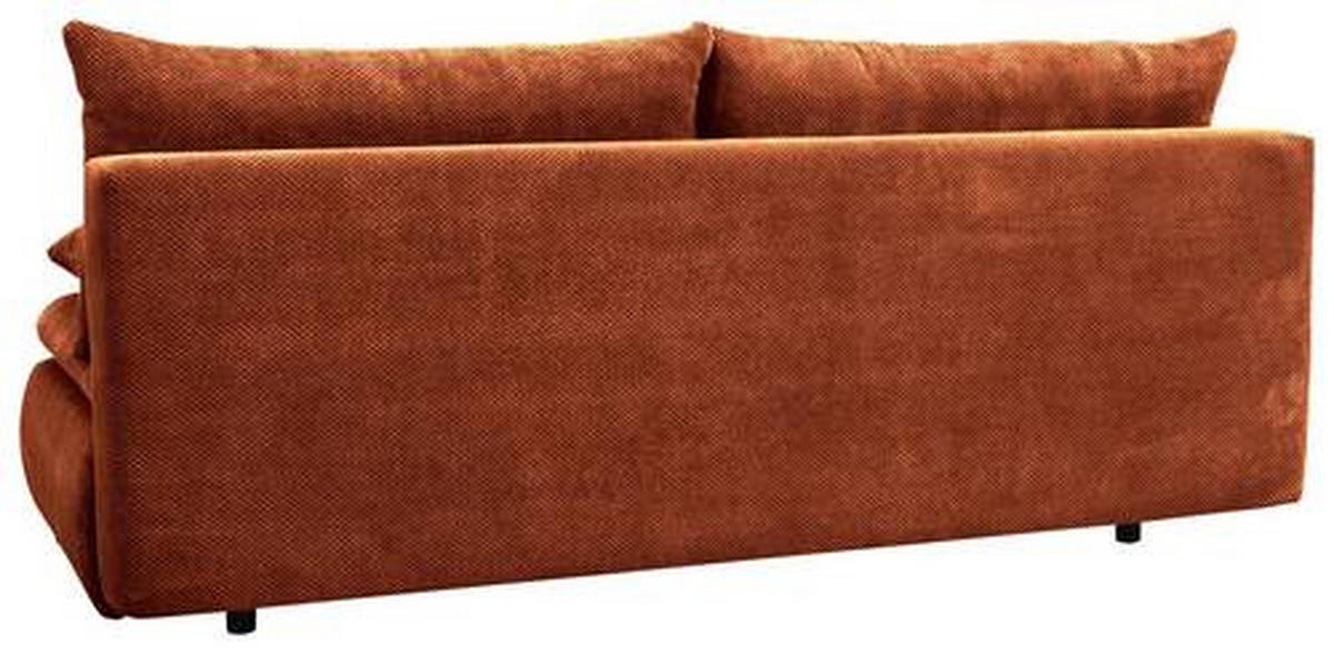 SCHLAFSOFA in Webstoff, Plüsch Rostfarben  - Rostfarben/Schwarz, Konventionell, Textil (203/72-96/98cm) - Novel