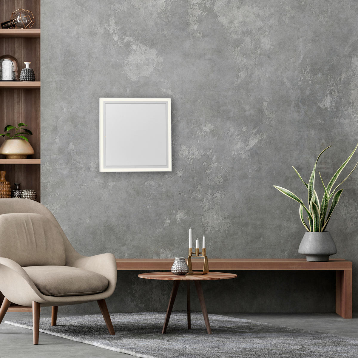 LED-DECKENLEUCHTE Beroa 60/60/6,8 cm   - Weiß, KONVENTIONELL, Kunststoff/Metall (60/60/6,8cm)