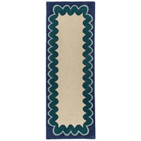 WOLLTEPPICH 80/230 cm Wiggle Petrol rechteckig  - Petrol, Basics, Textil (80/230cm) - Flair Rugs