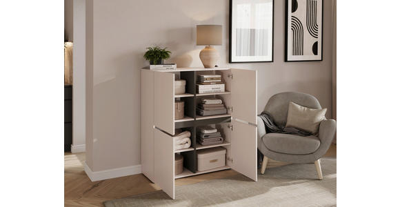 HIGHBOARD  99,4/119,4/39,8 cm  - Kaschmir/Schwarz, Design, Holzwerkstoff/Kunststoff (99,4/119,4/39,8cm) - Xora