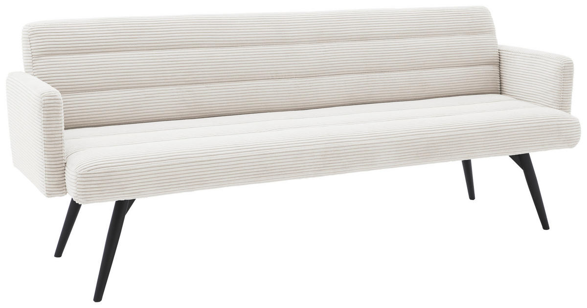 SITZBANK 216/86/68 cm  in Weiß  - Schwarz/Weiß, Design, Textil/Metall (216/86/68cm) - Dieter Knoll