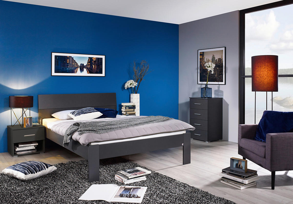 BETT 160/200 cm  in Grau  - Grau, Basics, Holzwerkstoff (160/200cm) - Xora