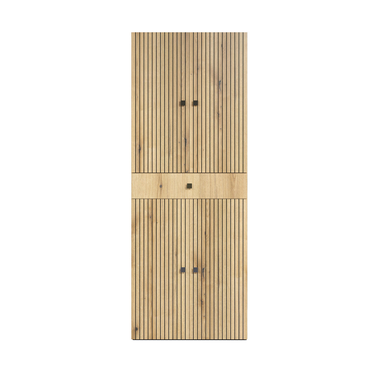 HOCHSCHRANK 70/186/31 cm  - Eichefarben/Schwarz, Trend, Holzwerkstoff/Kunststoff (70/186/31cm) - MID.YOU