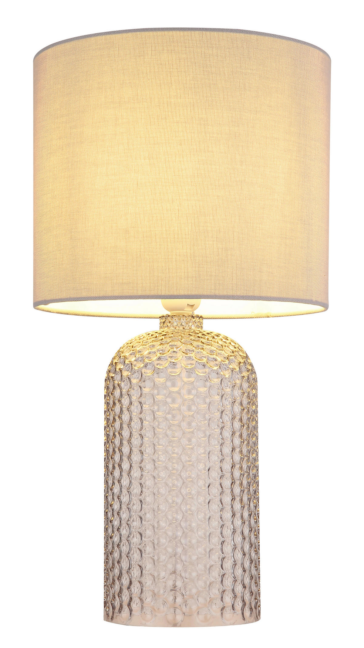 STOLNÍ LAMPA, E27, 26,5/50 cm  - šedá/bílá, Basics, textil/plast (26,5/50cm) - Globo