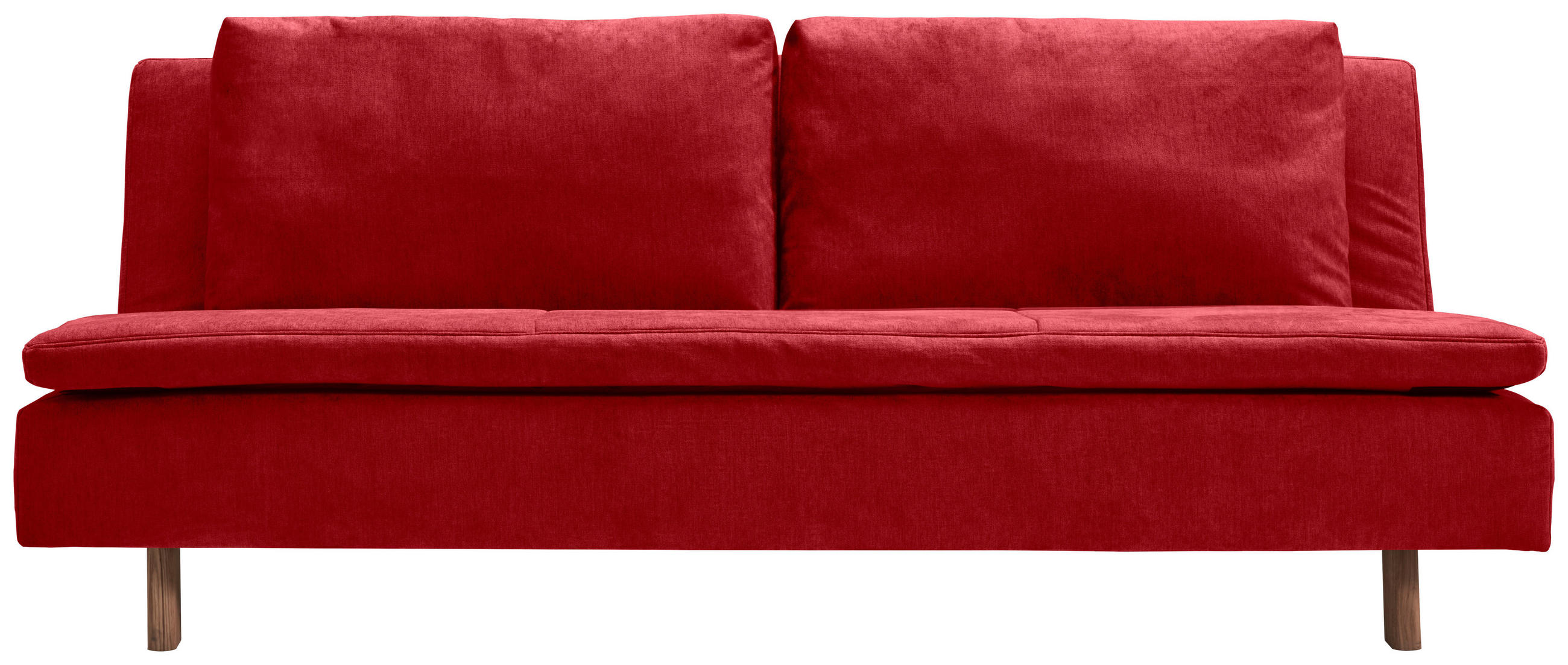 SCHLAFSOFA Flachgewebe Rot - Eichefarben/Rot, KONVENTIONELL, Holz/Textil (205/85/98cm) - Carryhome