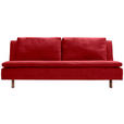 SCHLAFSOFA in Textil Rot  - Eichefarben/Rot, KONVENTIONELL, Holz/Textil (205/85/98cm) - Carryhome