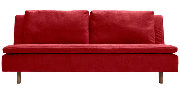 SCHLAFSOFA Flachgewebe Rot - Eichefarben/Rot, KONVENTIONELL, Holz/Textil (205/85/98cm) - Carryhome