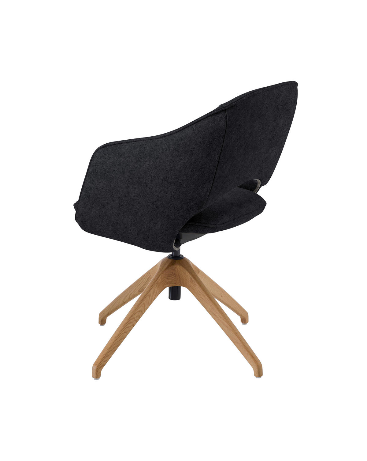 ARMLEHNSTUHL  in Echtleder naturbelassen  - Wildeiche/Schwarz, Design, Leder/Holz (63/74-90/57-73cm) - Koinor