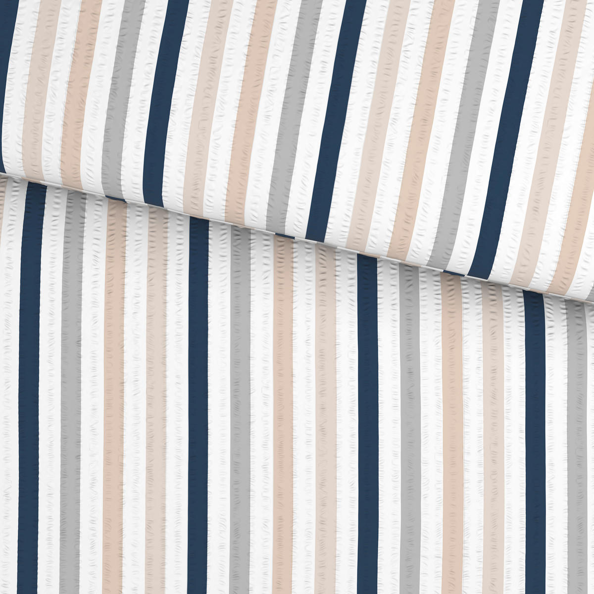 BETTWÄSCHE Mavie Seersucker 140/200 cm  - Blau/Multicolor, KONVENTIONELL, Textil (140/200cm) - Esposa