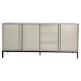 SIDEBOARD WABI  in 180/81/40 cm  - Hellgrau/Schwarz, Design, Holz/Holzwerkstoff (180/81/40cm) - Xora