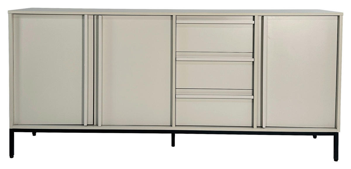 SIDEBOARD WABI  in 180/81/40 cm  - Schwarz/Grau, Design, Holz/Holzwerkstoff (180/81/40cm) - Xora