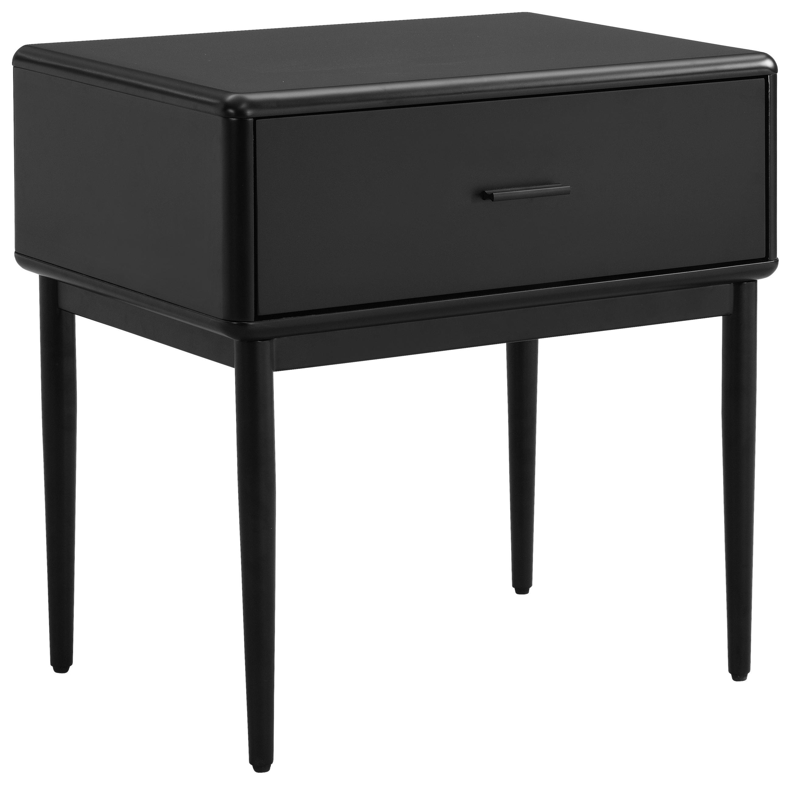 Livetastic Nachtschrank Schwarz 54x55x40 cm