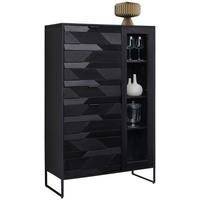 HÖG BYRÅ svart  95/148/40 cm  - svart, Trend, metall/trä (95/148/40cm) - Ambia Home