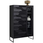 HIGHBOARD Schwarz  95/148/40 cm  - Schwarz, Trend, Glas/Holz (95/148/40cm) - Ambia Home