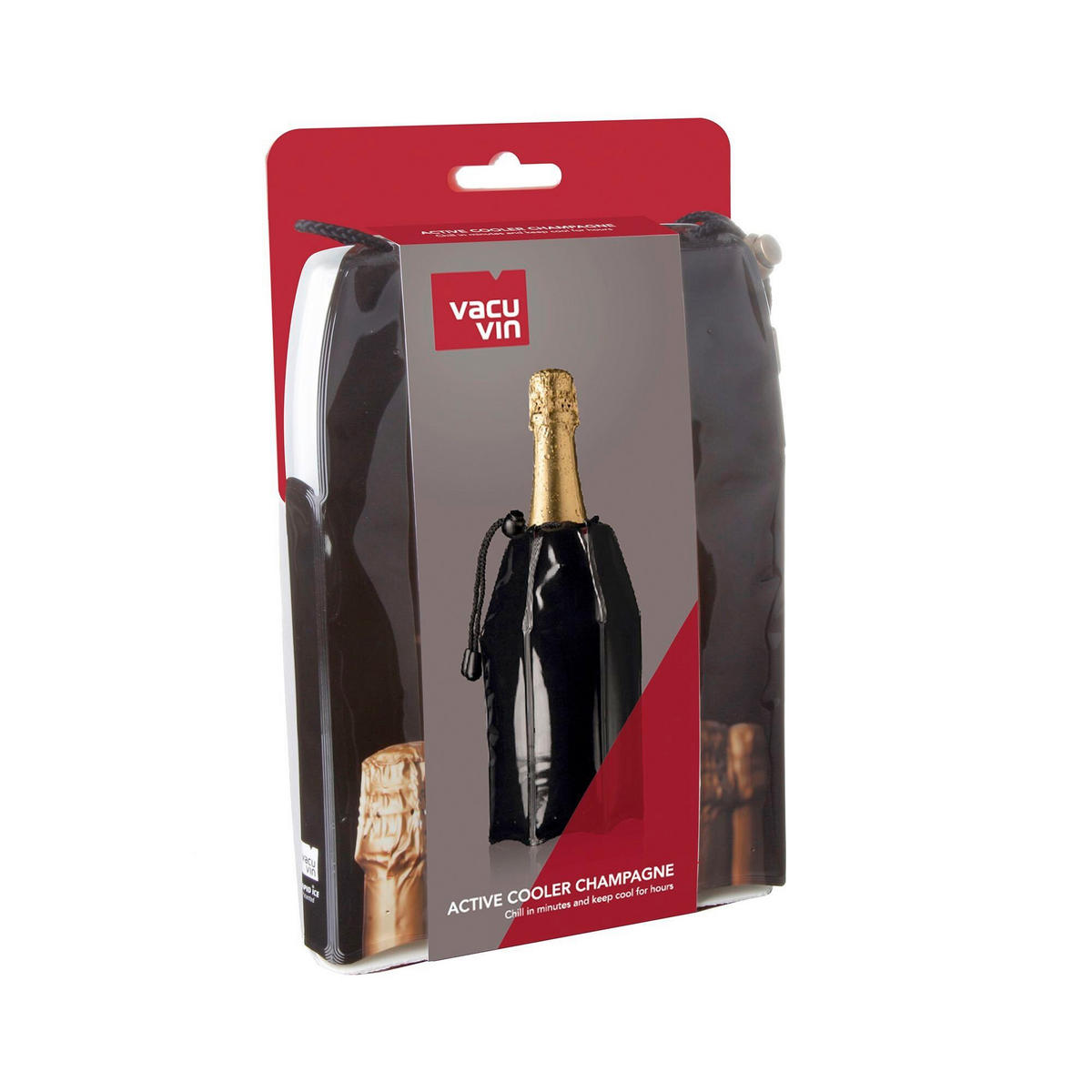 CHAMPAGNERKÜHLER - Schwarz, Basics, Kunststoff (15.8/3.1/24.8cm) - Vacu Vin