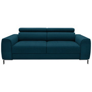 DREISITZER-SOFA in Textil Türkis - Türkis/Chromfarben, Design, Textil/Metall (199/76-96/98cm) - Hom`in
