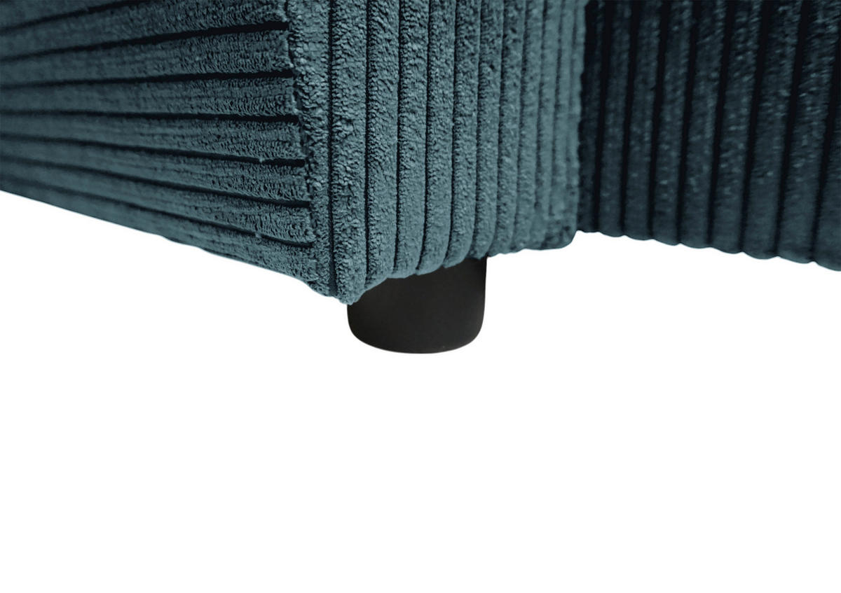 WOHNLANDSCHAFT TERMOLI Hellblau Cord  - Schwarz/Hellblau, Design, Kunststoff/Textil (155/297/212cm) - MID.YOU