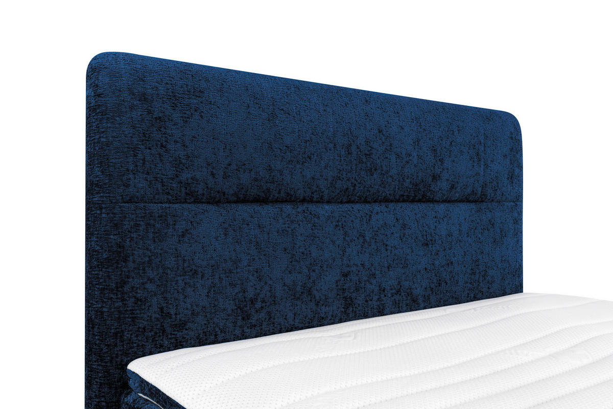 BOXSPRINGBETT 140/200 cm  in Dunkelblau  - Schwarz/Dunkelblau, Design, Textil/Metall (140/200cm) - Esposa