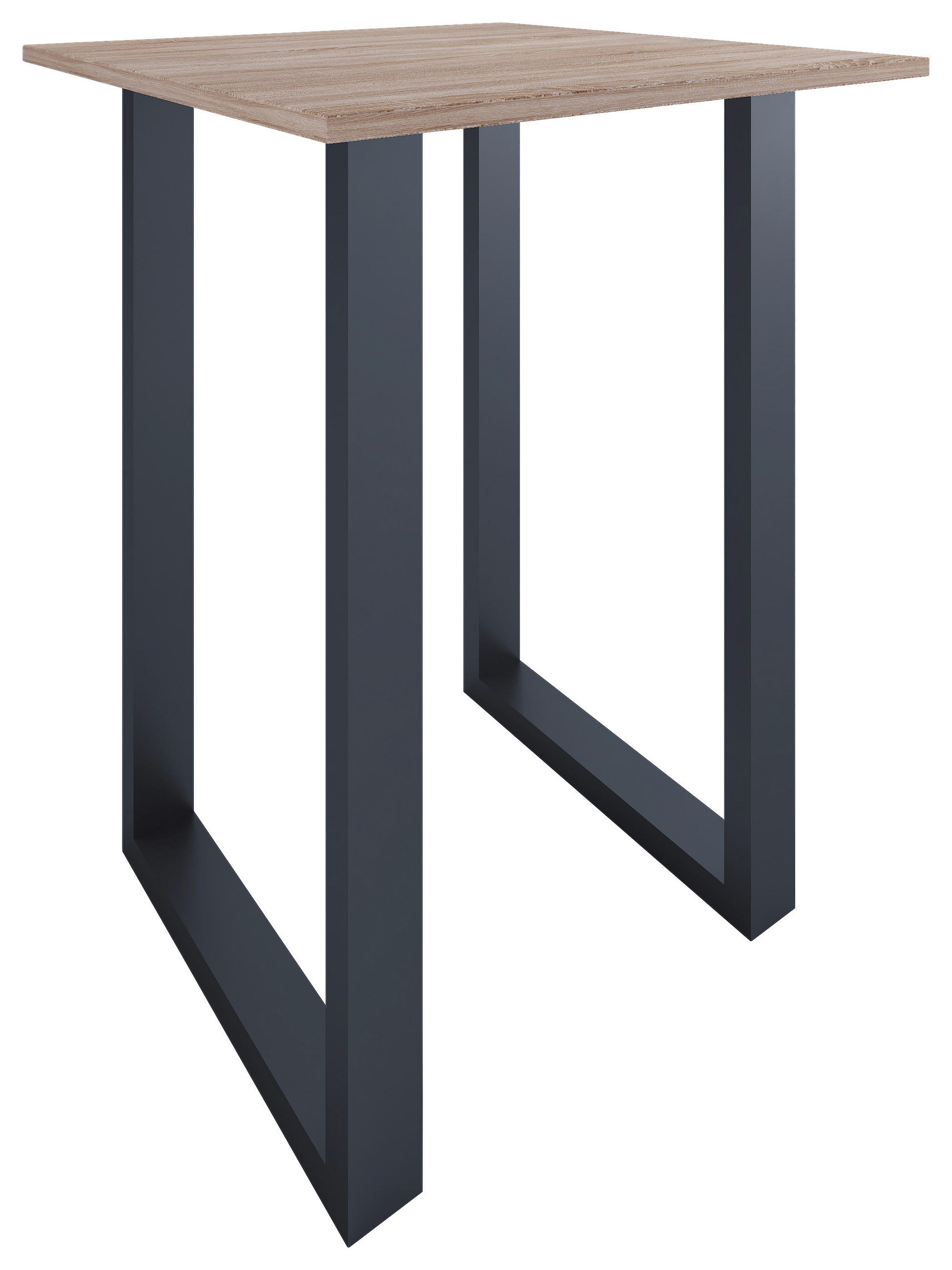 BARTISCH in Metall, Holzwerkstoff 80/102/80 cm   - Silberfarben/Schwarz, KONVENTIONELL, Holzwerkstoff/Metall (80/102/80cm)