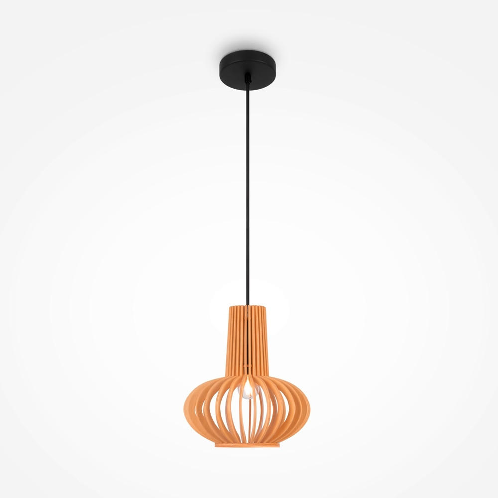 PENDELLEUCHTE 25,5/41,5 cm   - Beige/Schwarz, MODERN, Holz/Metall (25,5/41,5cm) - MAYTONI