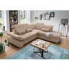 ECKSOFA in Chenille Hellbraun  - Chromfarben/Hellbraun, Modern, Textil/Metall (280/254cm) - Livetastic