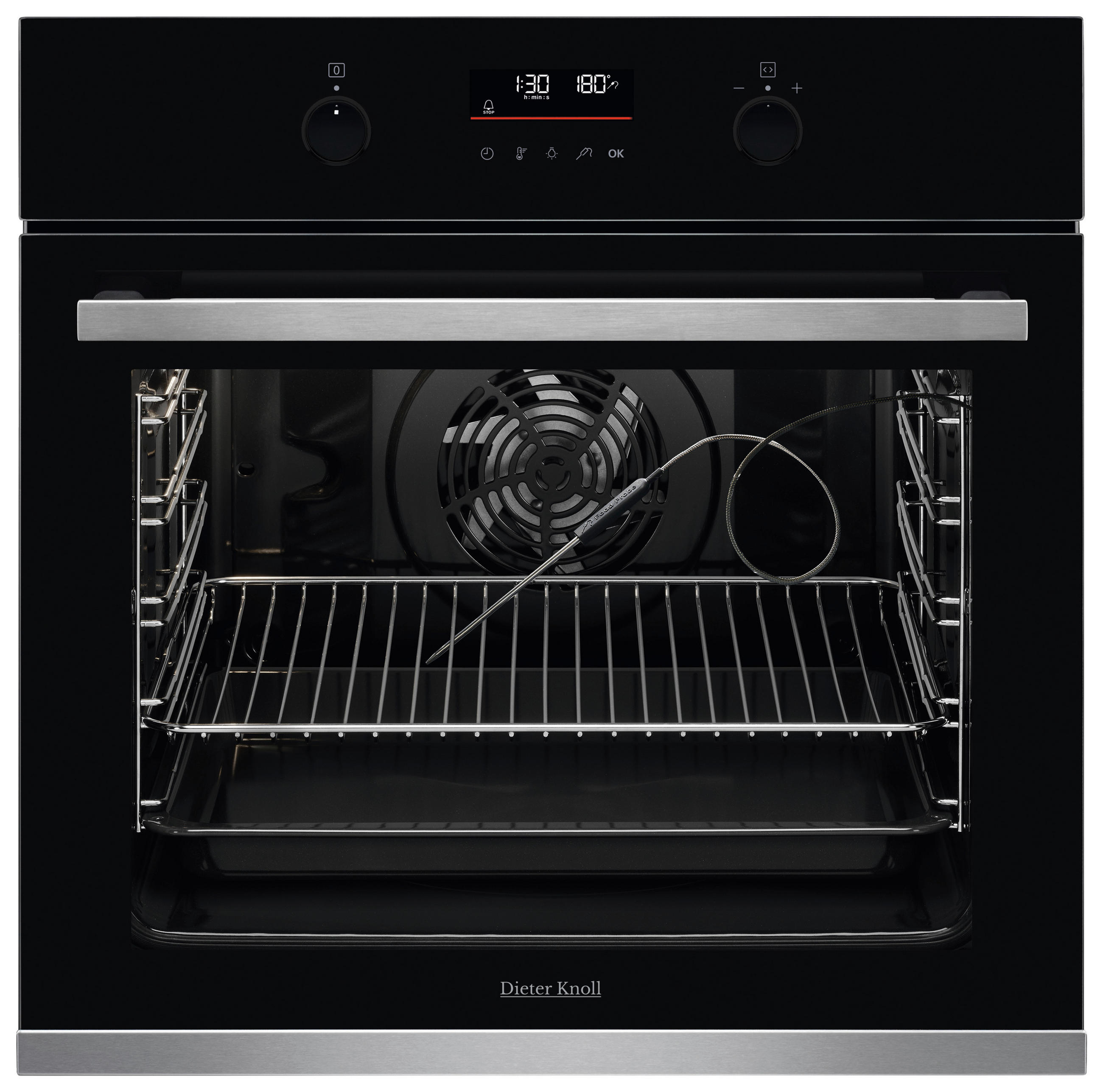 VSTAVANÁ RÚRA - čierna/farba ušľachtilej ocele, Basics, kov/sklo (59,4cm) - Dieter Knoll